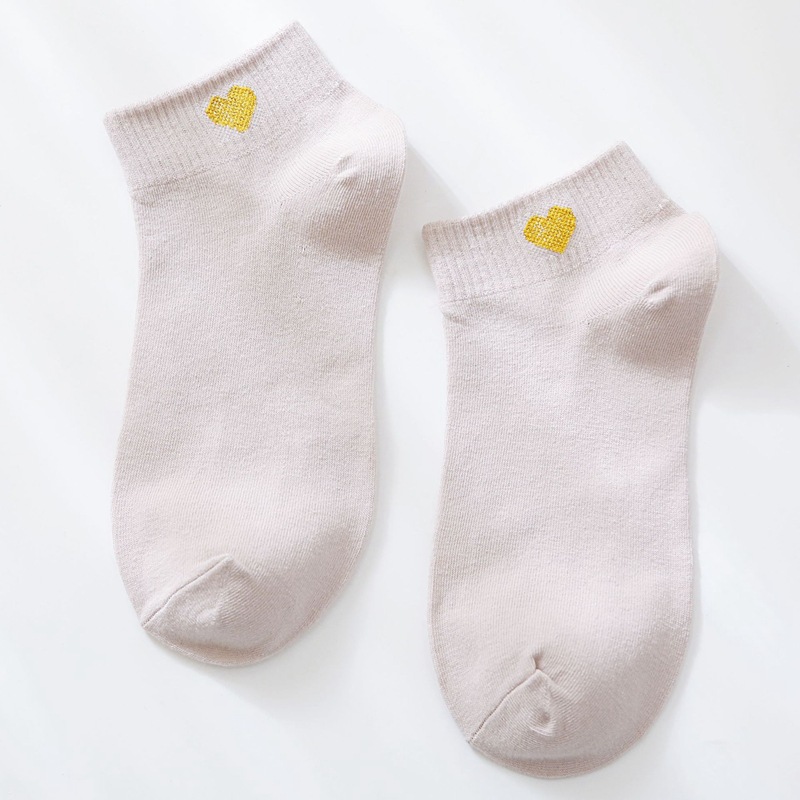 Spring And Summer Female Socks Gold Love Boat Socks Female Breathable Cotton Socks